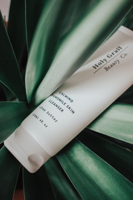 Gentle skin cleanser with aloe leaves for skincare routines